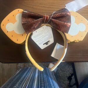 Brown and Yellow Mouse Ear Headband